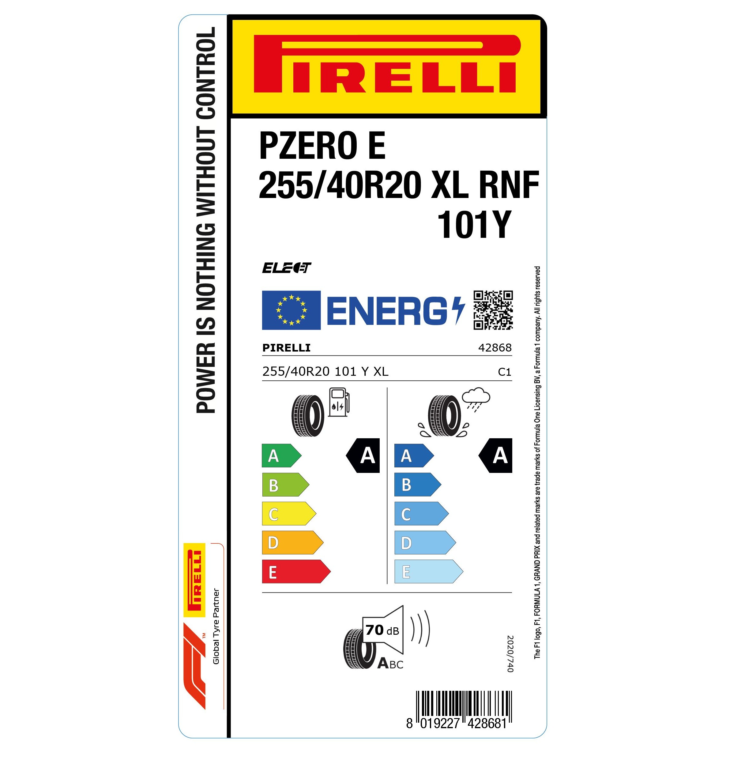 Pirelli P Zero E 255/40 R20 101Y XL Elect RunForward — изображение 3