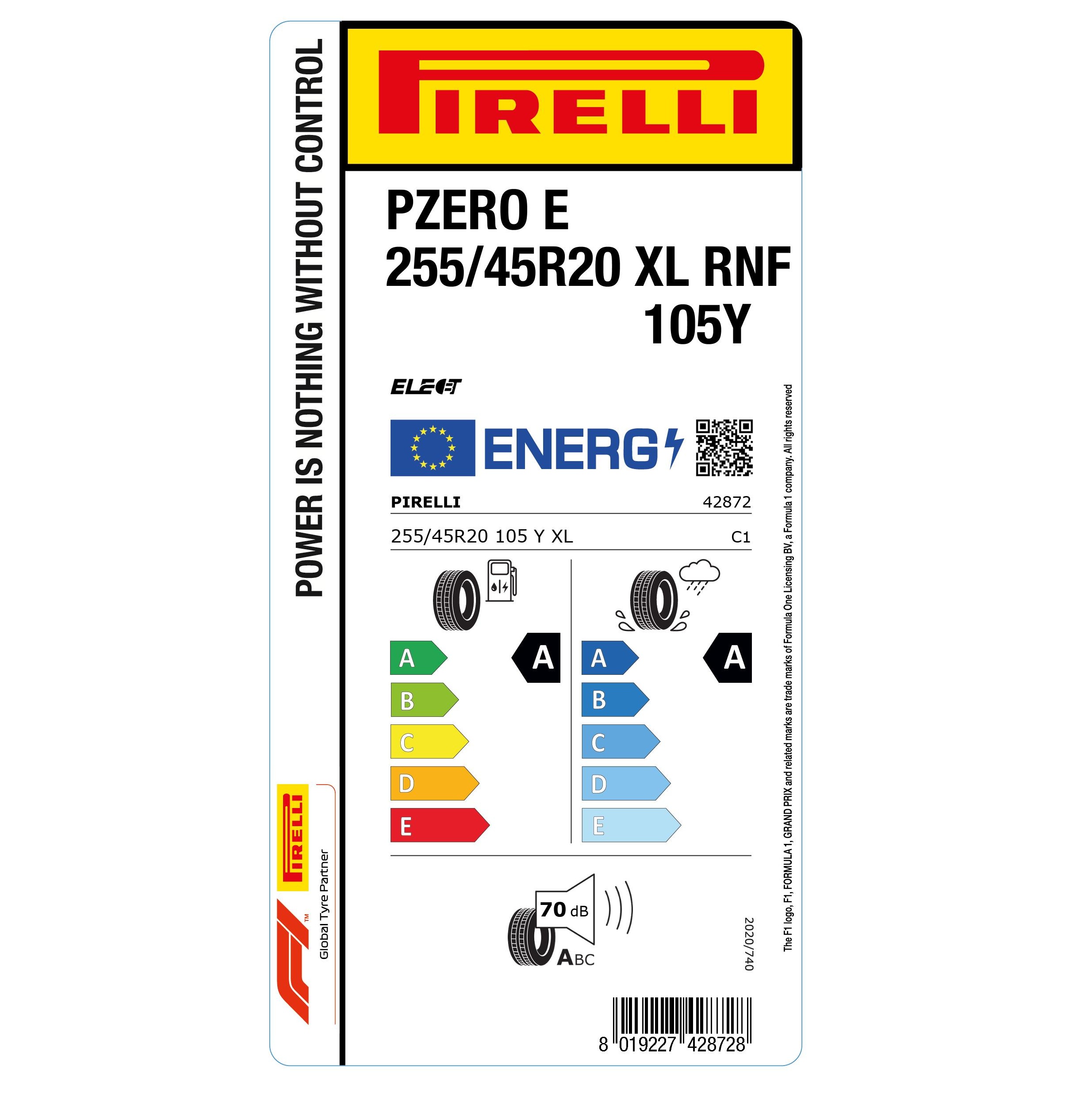 Pirelli P Zero E 255/45 R20 105Y XL Elect RunForward — изображение 3
