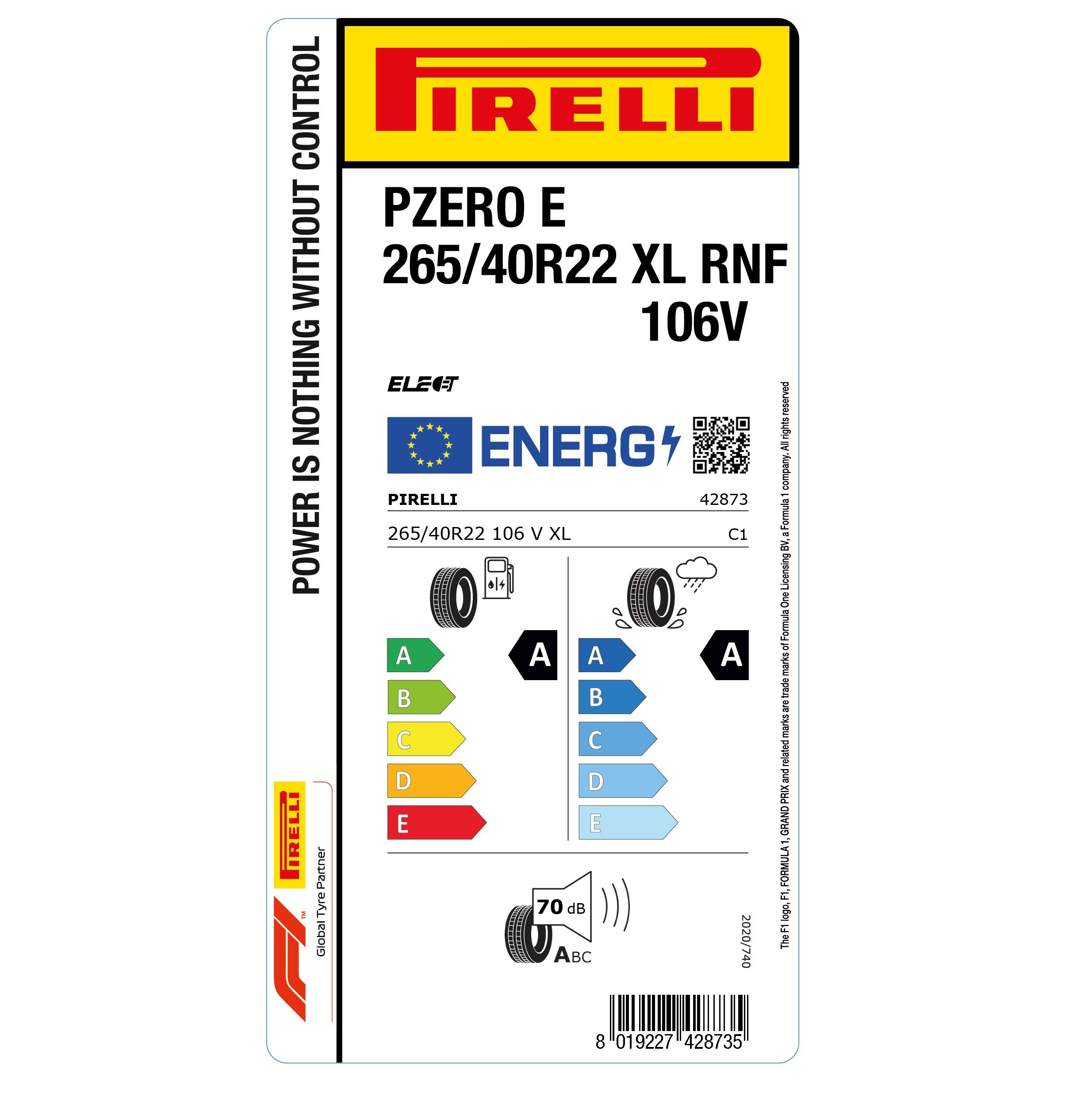 Pirelli P Zero E 265/40 R22 106V XL Elect RunForward — изображение 3