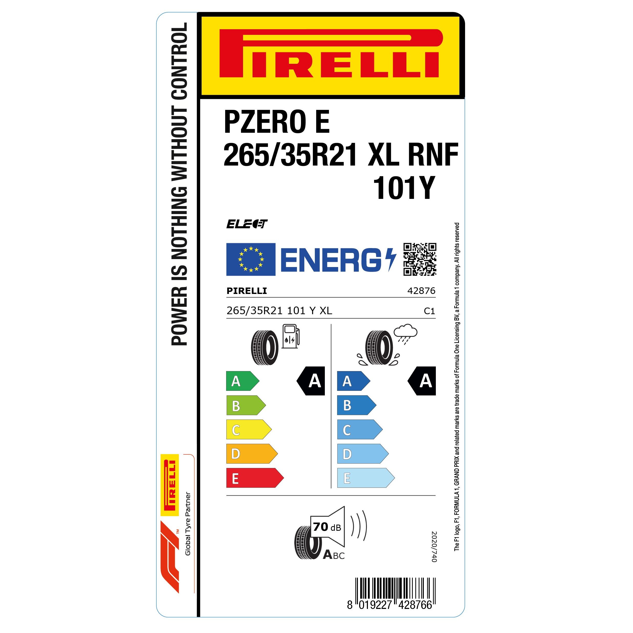Pirelli P Zero E 265/35 R21 101Y XL Elect RunForward — изображение 3