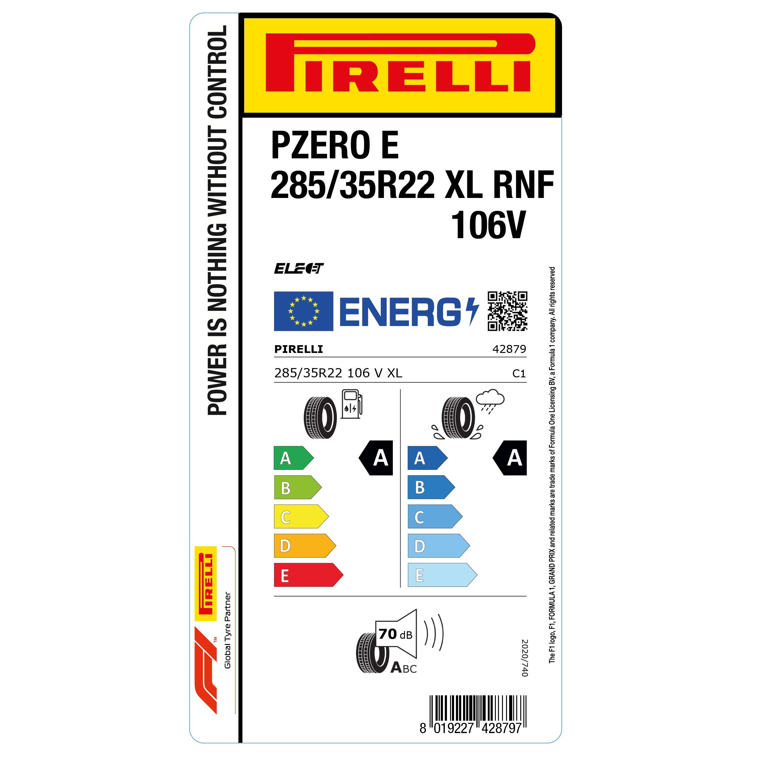 Pirelli P Zero E 285/35 R22 106V XL Elect RunForward — изображение 3