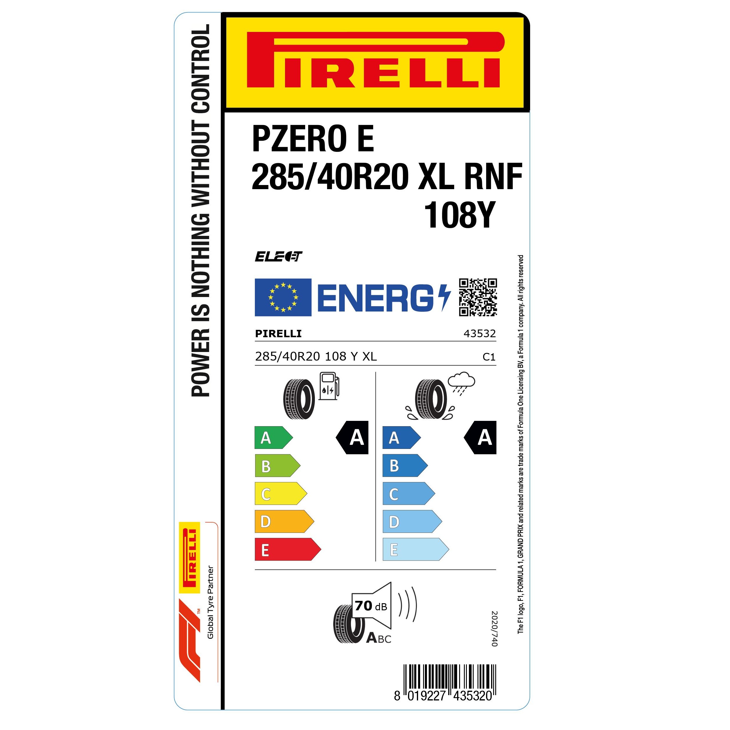 Pirelli P Zero E 285/40 R20 108Y XL Elect RunForward — изображение 3
